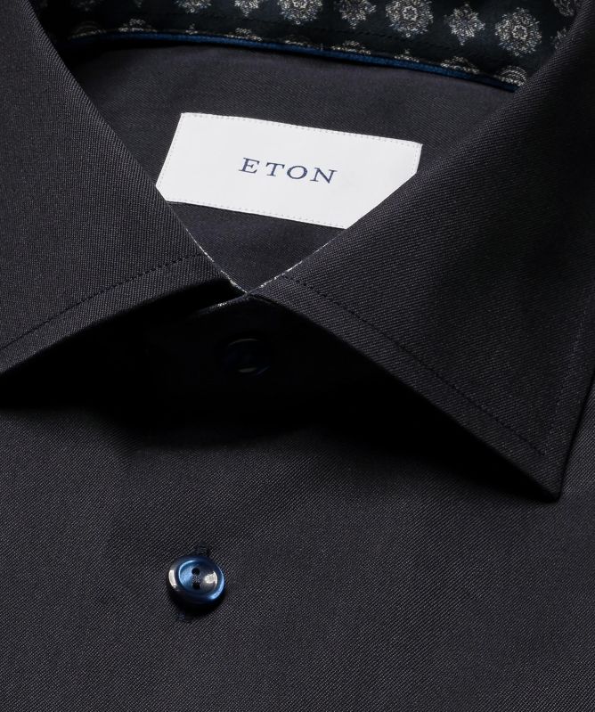 Eton Geometric Effect Signature Twill Slim Fit Shirt