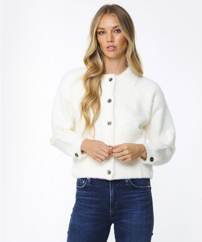 Artificial Mink Cashmere Cardigan Jacket Women's Printed Knit Sweater Autumn Winter  Short Knitted Jacket