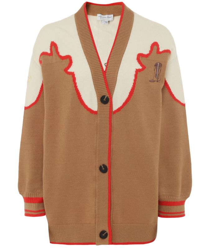 sachin and babi light blue dress Never Fully Dressed Mystical Tattoo Embroidered Ribbed-Knit Cardigan -  Cream