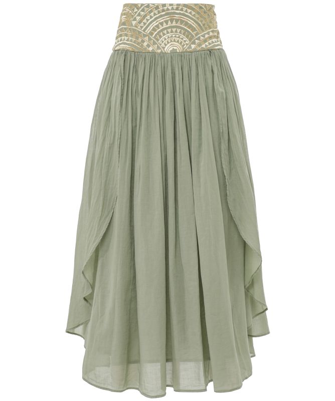 Greek Archaic Kori Triangle Maxi Skirt