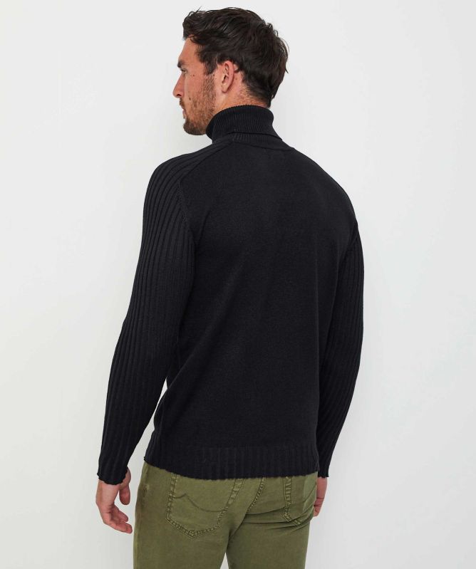 Seinse Rib Sleeve Roll Neck Jumper