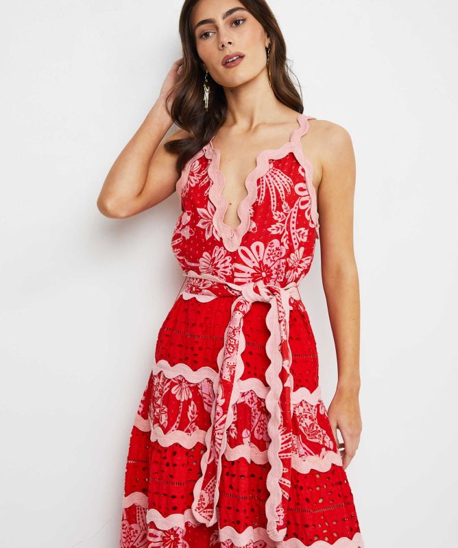 Farm Rio Flowerful Birds Midi Dress