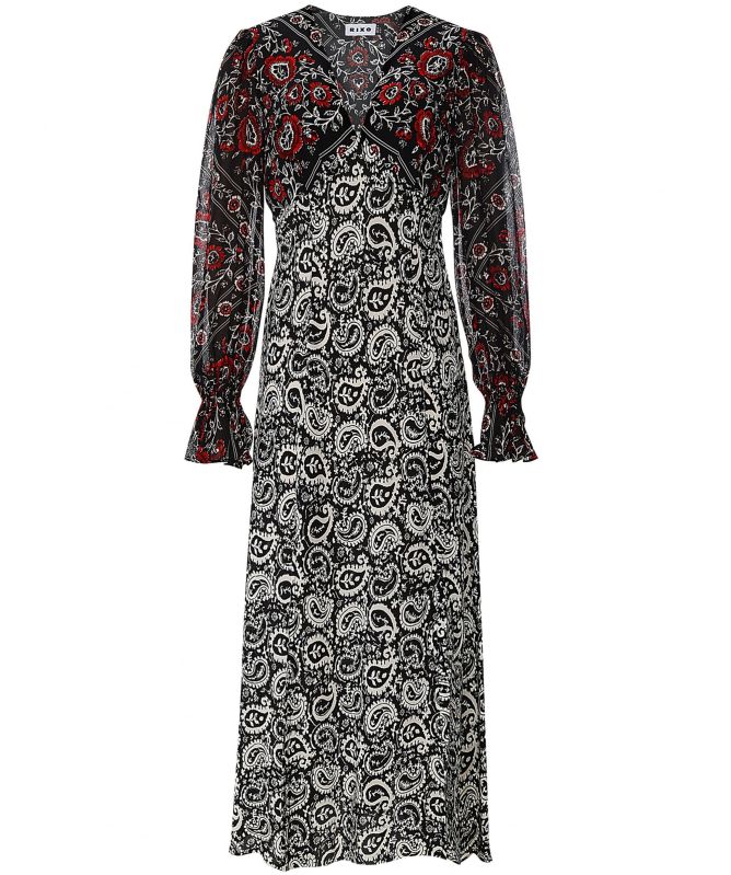 RIXO Midi Aoife Silk Dress 