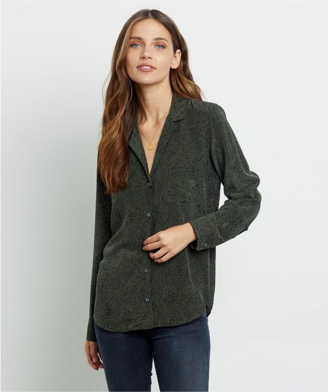 Rails Rebel Silk Speckled Print Shirt