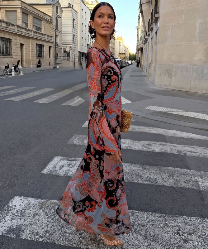 Never Fully Dressed Paisley Aria Mesh Maxi Dress
