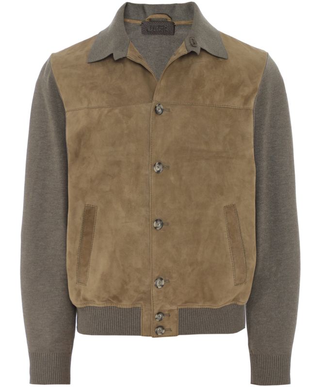 Jack Leathers Suede Knit Bomber Jacket