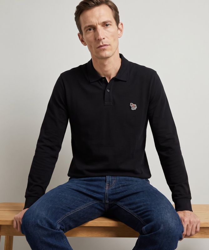 Paul Smith Zebra Logo Long-Sleeve Polo Shirt