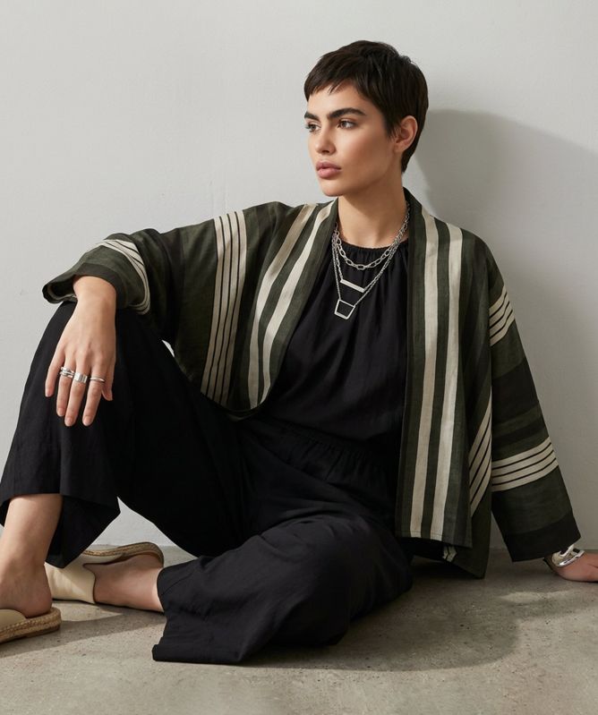 Milla Striped Kimono Jacket