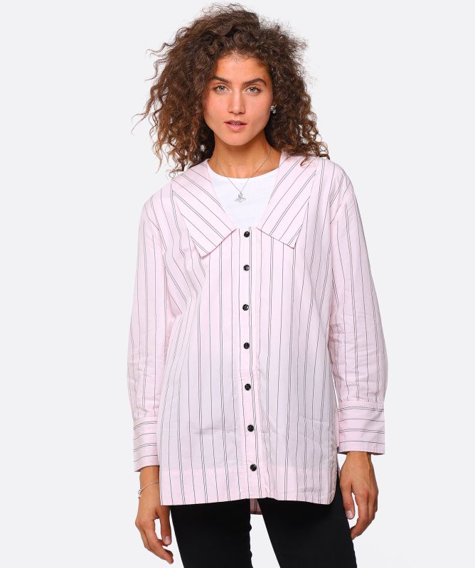 GANNI Organic Cotton Stripe Shirt