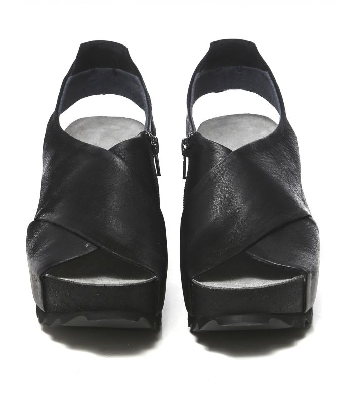 Lofina Leather Wedge Sandals