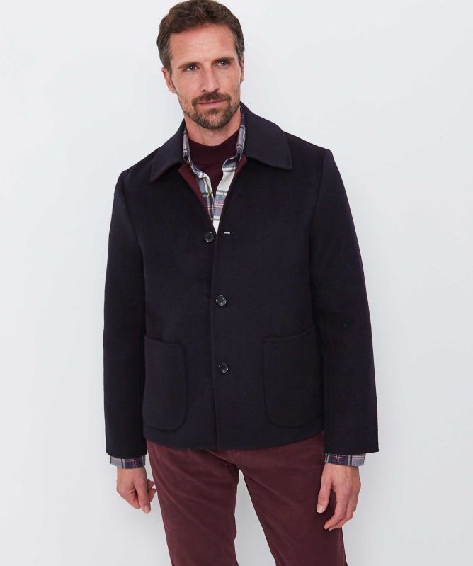 Paul Smith Navy Double-Face Wool Short Coat