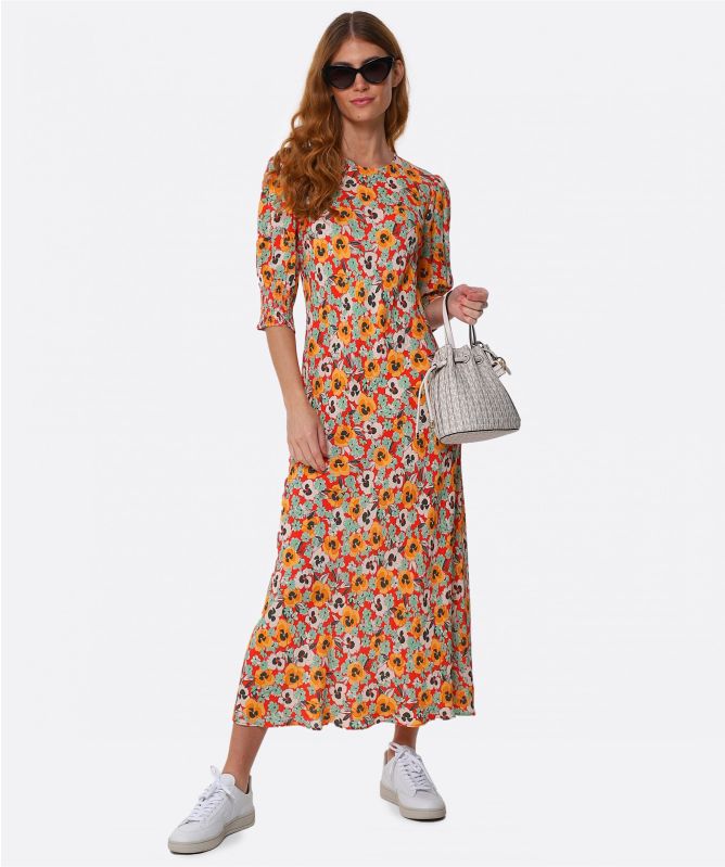 RIXO Jess Pansy Midi Dress