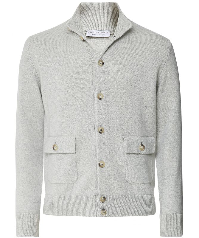 Filippo De Laurentiis Wool Cashmere Button-Through Cardigan | Jules B