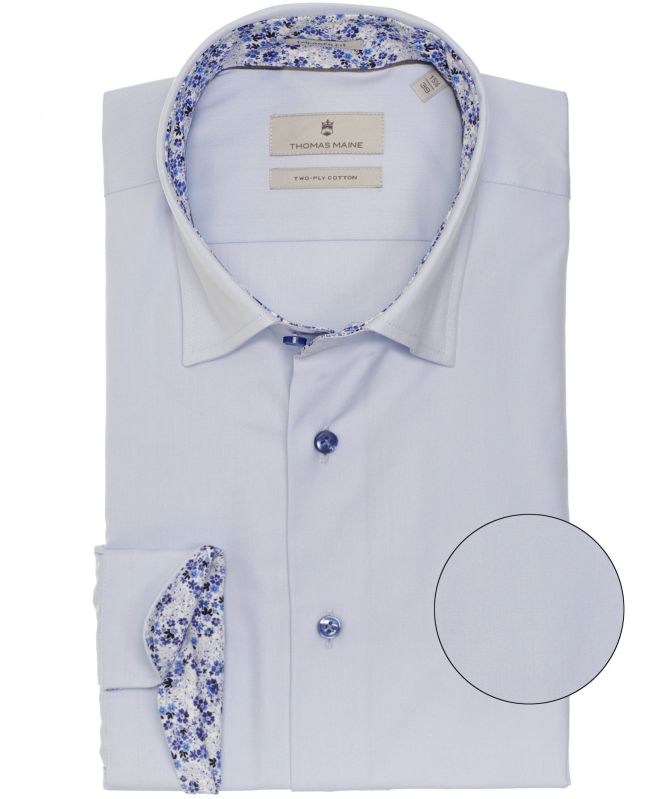 Thomas Maine Tailored Fit Micro Floral Trim Bergamo Shirt