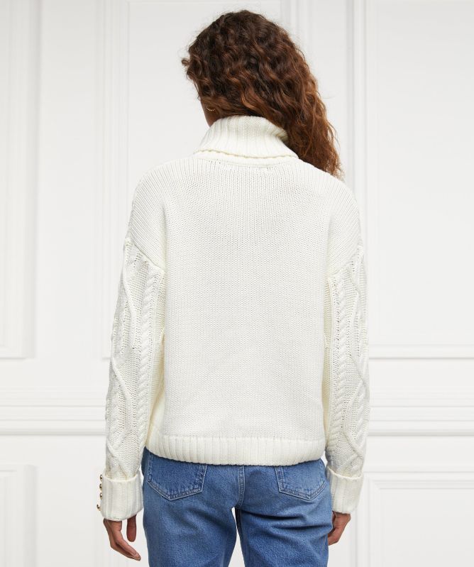 Holland Cooper Noveli Cable Knit Roll Neck Jumper