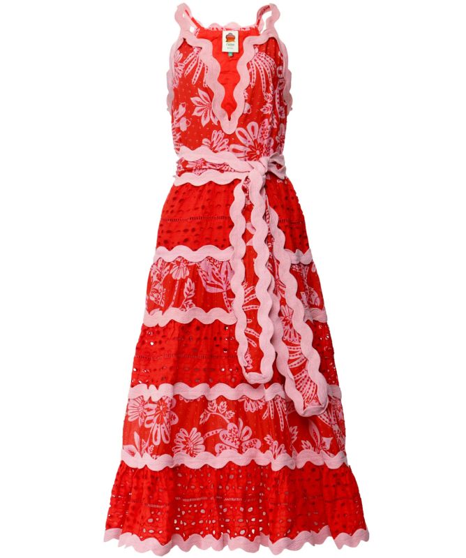 Farm Rio Flowerful Birds Midi Dress