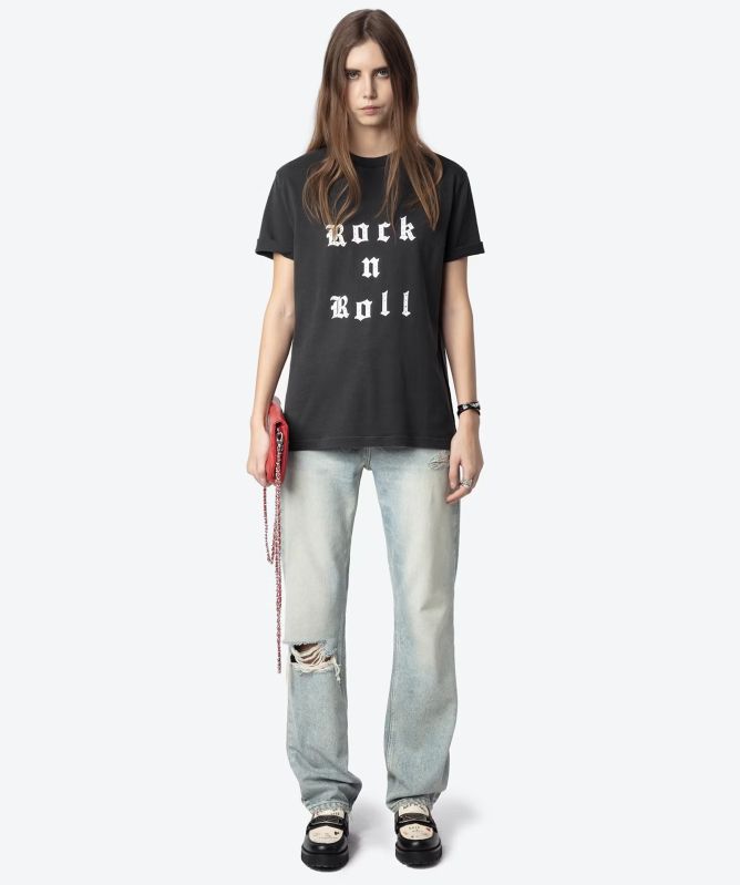 EDWIN ROCK N ROLL STRASS Tシャツ Zadig & Voltaire Edwin Rock N Roll T-Shirt