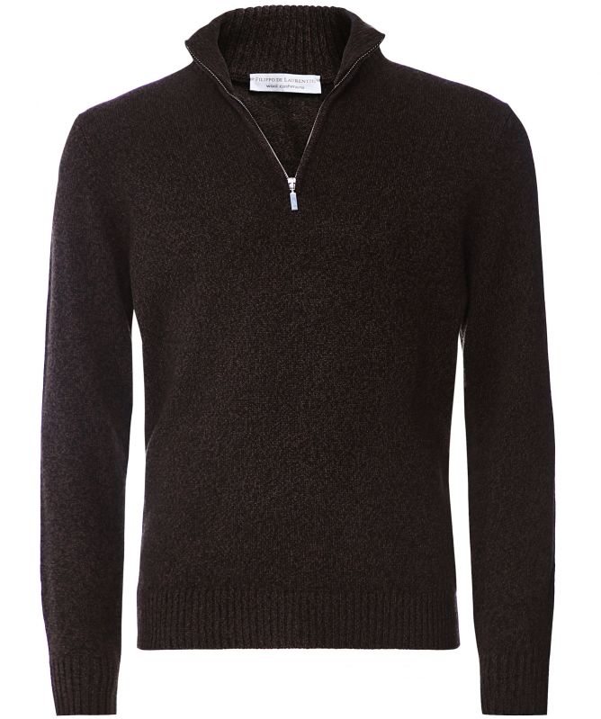Filippo De Laurentiis Wool Cashmere Half-Zip Jumper