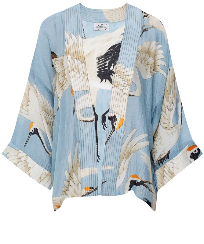 One Hundred Stars Stork Sky Short Kimono