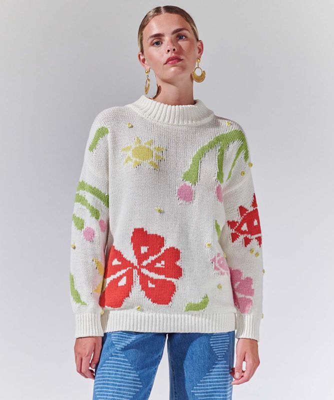 Hayley Menzies Intarsia Sun Wink Jumper