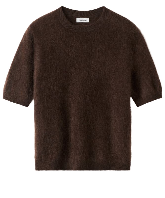 Soft Goat Brushed Short Sleeve Cashmere Jumper