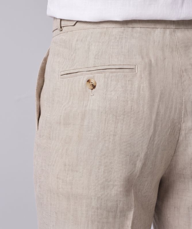Sand T Mark Belt Pleated Trousers