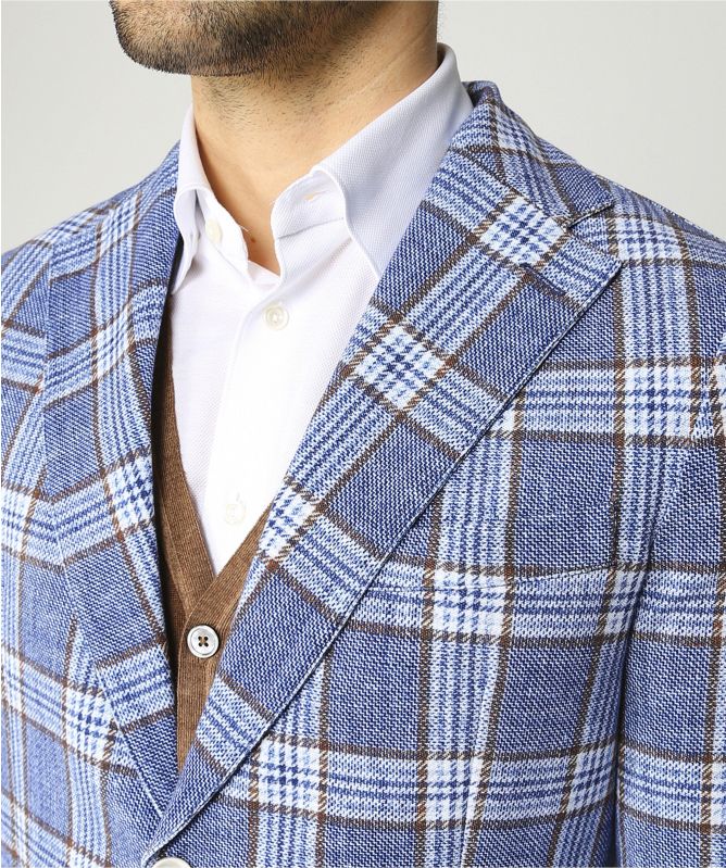 Circolo 1901 Stretch Cotton Pique Check Print Jacket