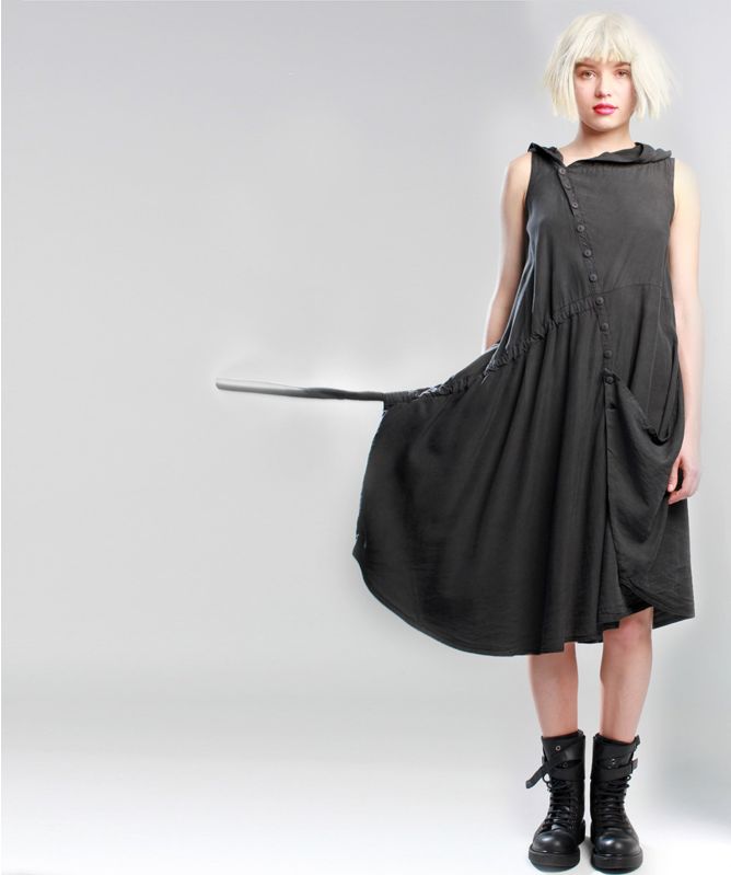 Lurdes Bergada Hooded Asymmetric Dress