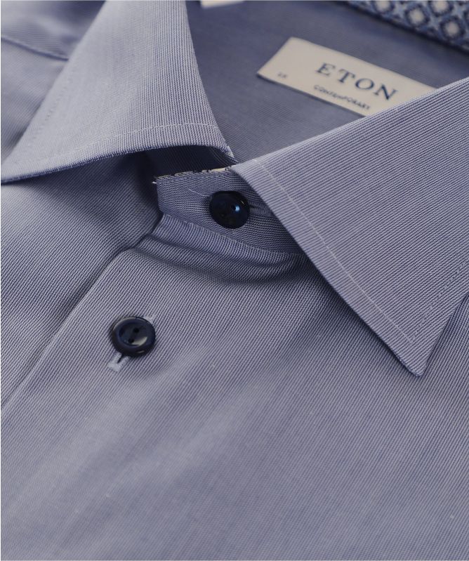 Eton Contemporary Fit Geometric Trim Shirt