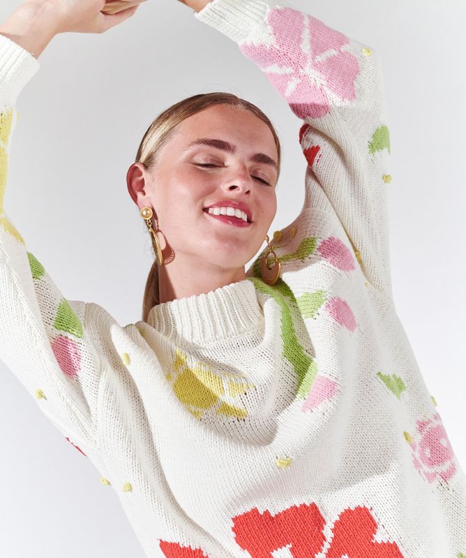 Hayley Menzies Intarsia Sun Wink Jumper