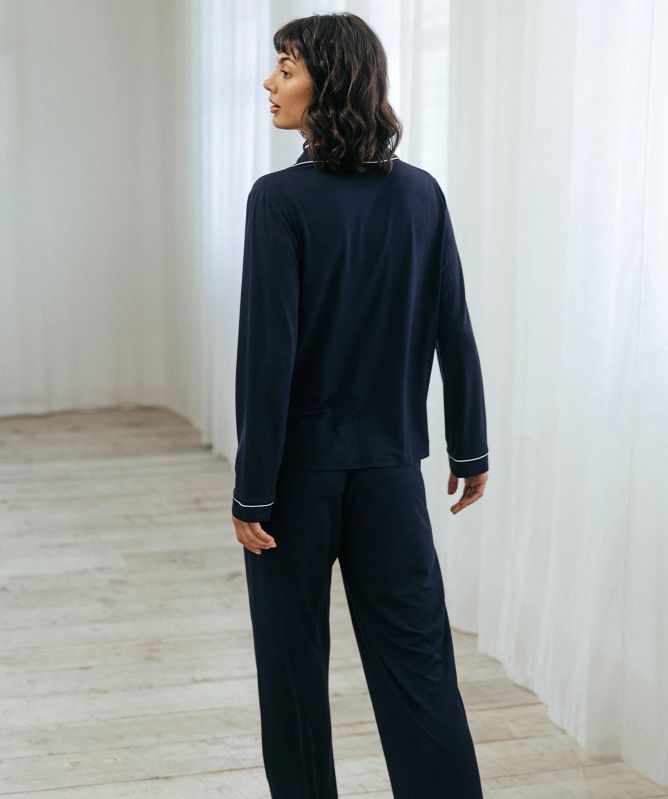 Chelsea Peers Modal Long Button Up Pyjamas
