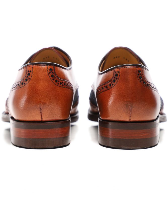 Barker X Jules B Leather Tweed Jackson Derby Shoes