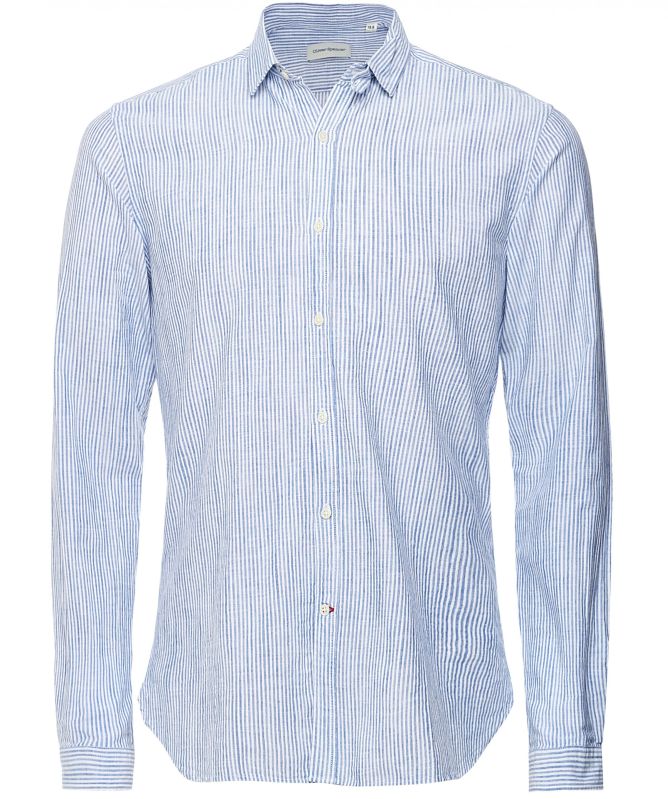 Slub Cotton Striped Clerkenwell Tab Shirt