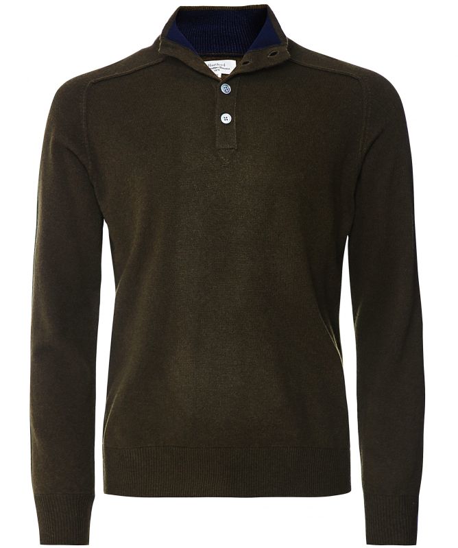Wool Cashmere Half-Button Jumper | Jules B