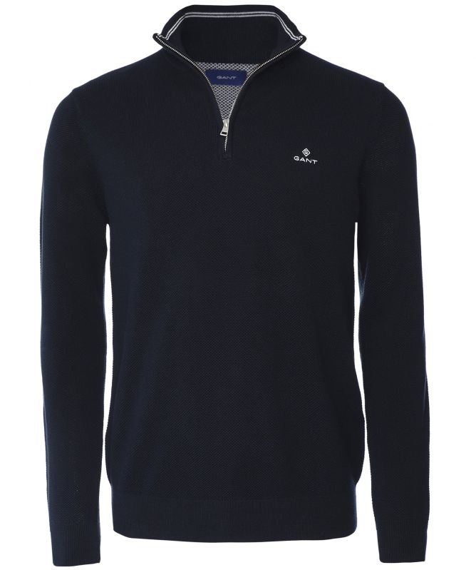 Cotton Pique Half-Zip Jumper