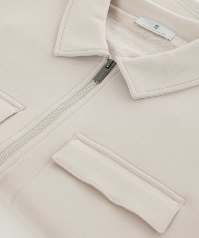 Thomas Maine Collared Full Zip Sweatshirt