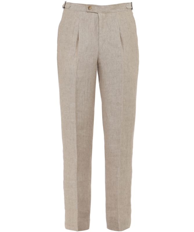 Sand T Mark Belt Pleated Trousers
