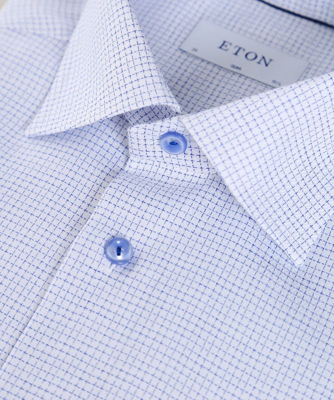 Eton Slim Fit Check Flannel Shirt