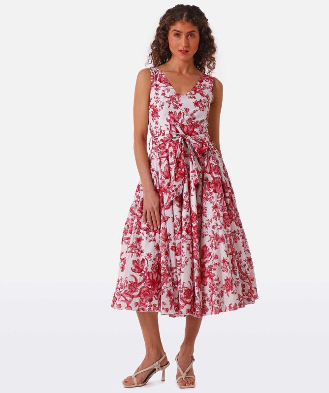 Lavi Ginger Sleeveless Floral Midi Dress Jules B