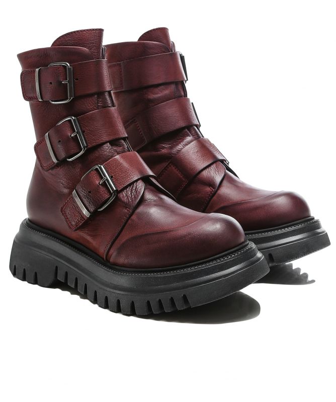 Lofina Buckled Leather Boots