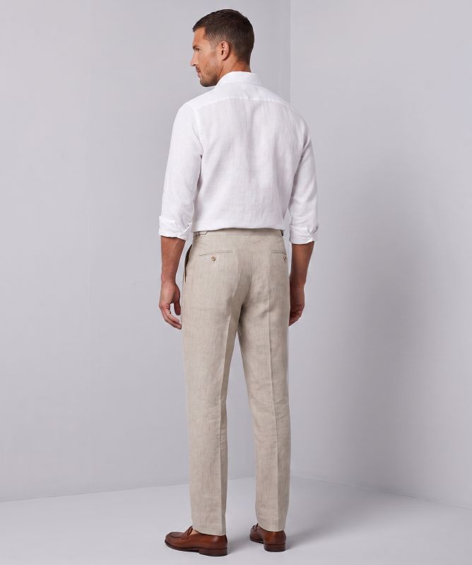 Sand T Mark Belt Pleated Trousers
