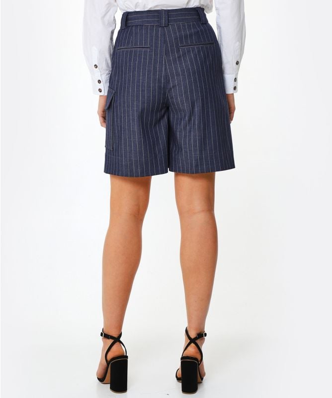 Ganni Blue Stretch Stripe Shorts | Jules B