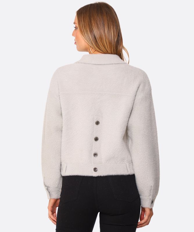 Rino & Pelle Ambra Faux Fur Bomber Jacket With Collar Chocolate Bean