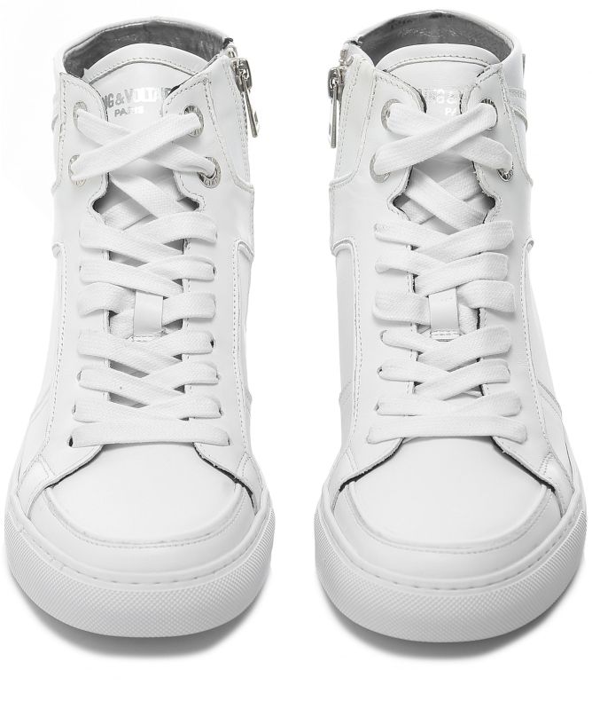 Zadig and Voltaire High Leather Flash Trainers