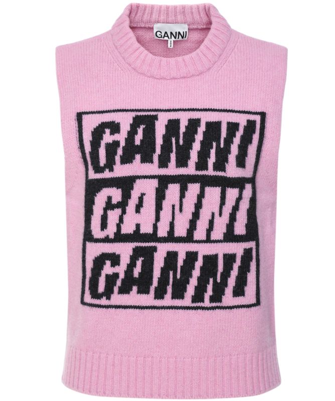 GANNI Logo Knitted Vest