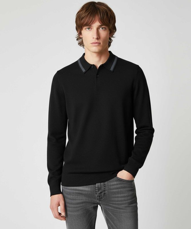 Paul Smith Merino Long Sleeve Polo Shirt