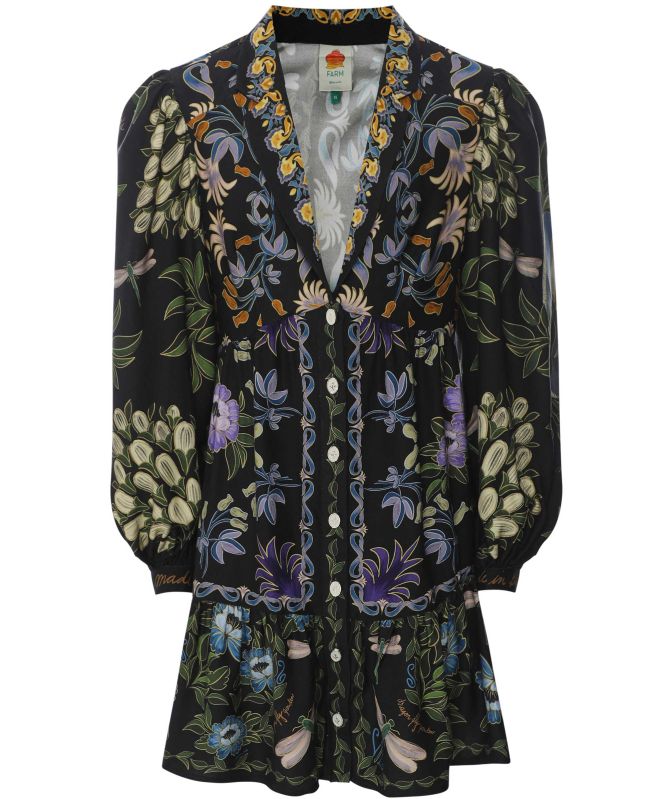 Farm Rio Winter Garden Mini Dress