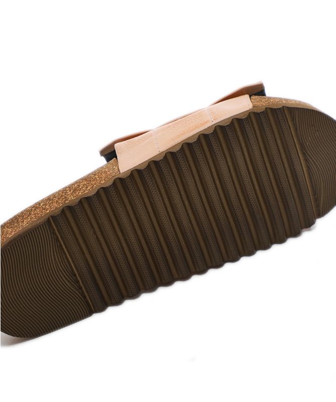 Lofina Pleated Leather Sliders