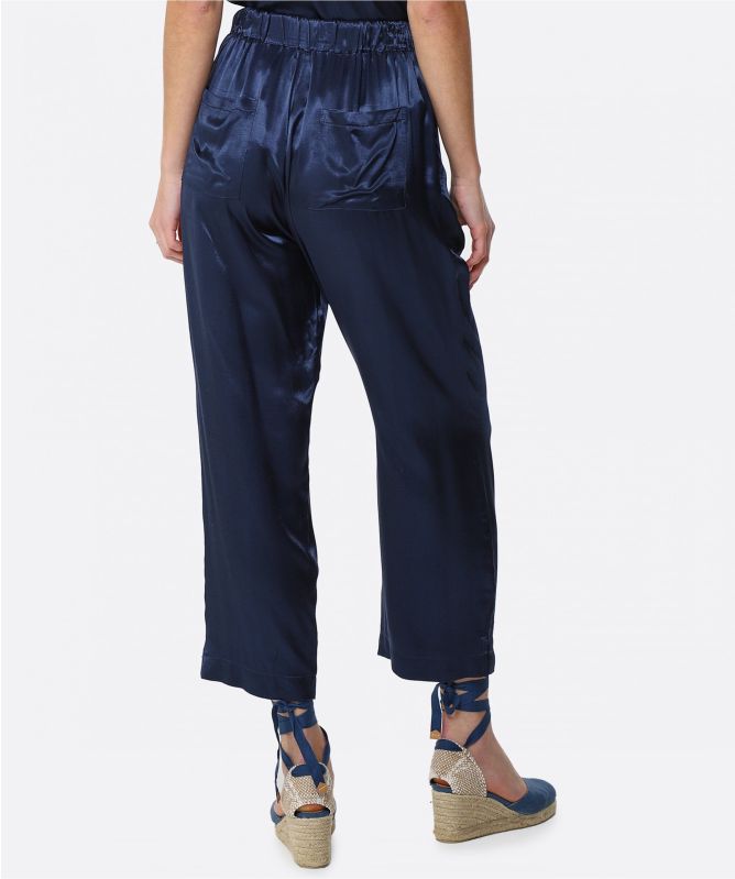 Greek Archaic Kori Metallic Silky Trousers