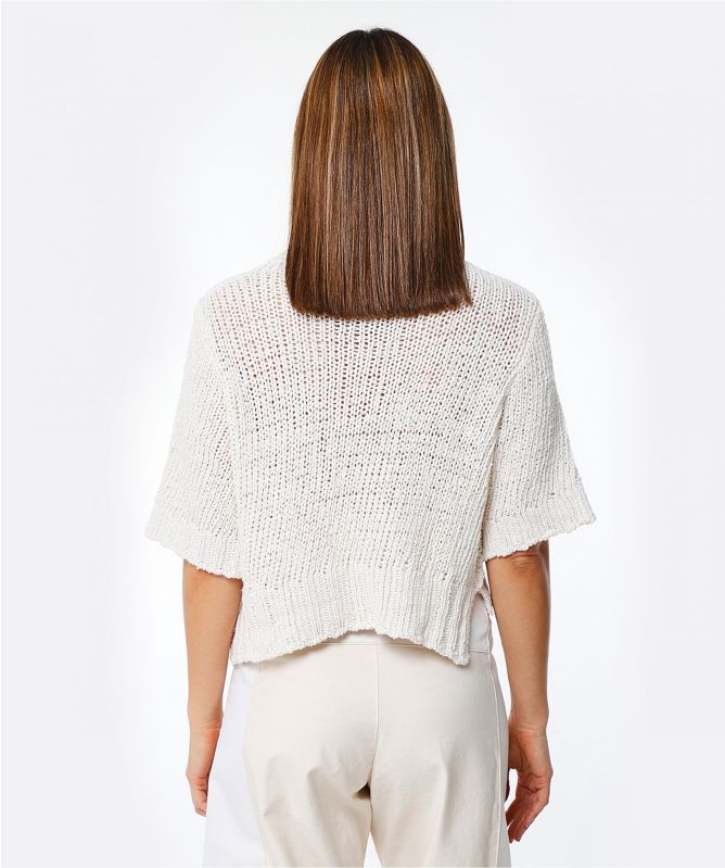 Lurdes Bergada Rustic Cropped Cotton Jumper
